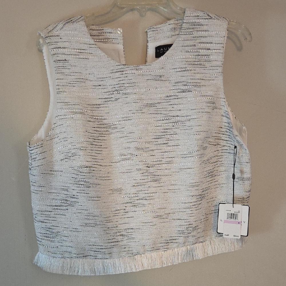 Laundry by Shelli Segal Tweed top - Fringe, NWT